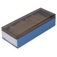 thumbnail image 1 of Index Card Holder, Hold 800 Business Cards High Transparent Cover Card File Holder Organizer Iron Plastic  For Organize Business Cards Blue, 1 of 8