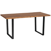 HOMCOM Dining Table with Wave-edged Tabletop and Steel Legs Kitchen Table