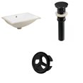 thumbnail image 1 of 20.75-in. W CSA Rectangle Bathroom Undermount Sink Set In White - Black Hardware - Overflow Drain Incl. AI-20686, 1 of 9