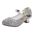 thumbnail image 1 of Wdgfv Ballerines Filles Scintillantes Fête Mary Jane Princesse Chaussures de Robe Argent 11-11,5 Ans, 1 of 7