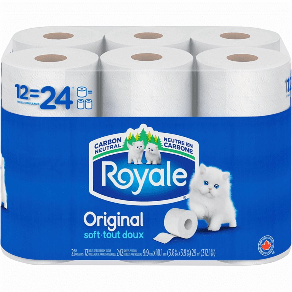 Original Toilet Paper, 12 Equal 24 Rolls, 242 Bathroom Tissues per roll