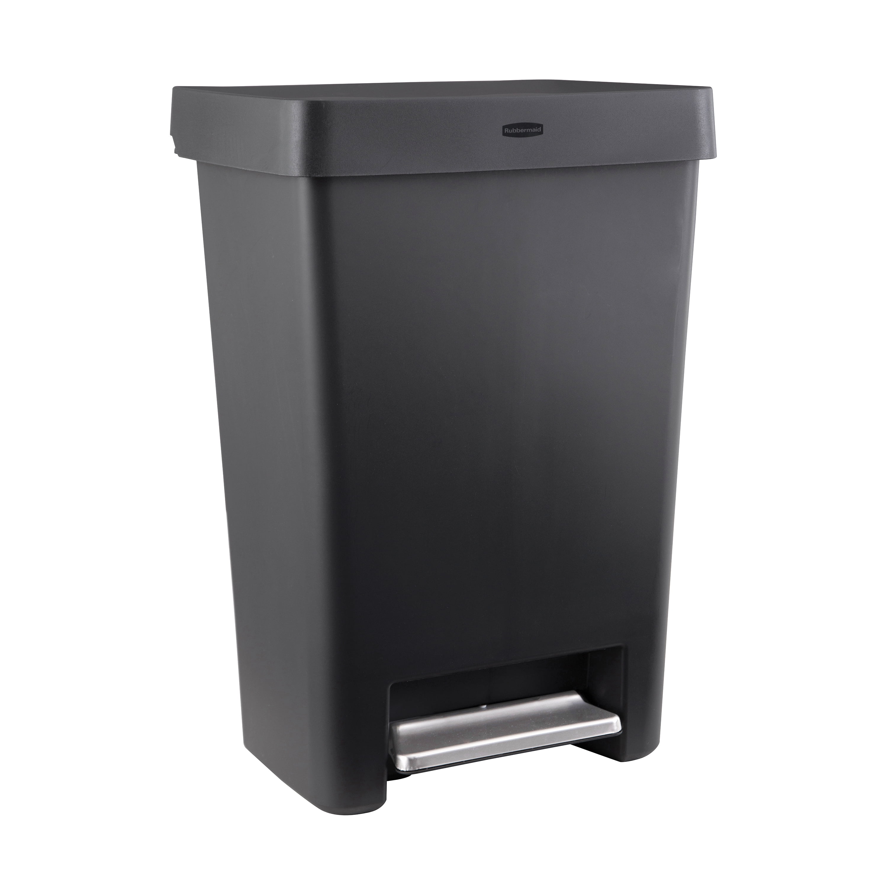 Rubbermaid 13 Gallon Step-On Kitchen Trash Can with Lid, Garbage Can, Charcoal Trash Container