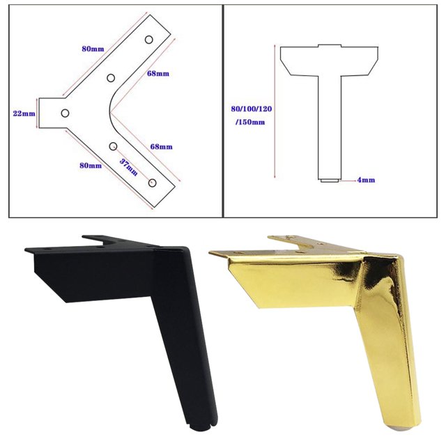 Baohd 4pack/lot Rust-Resistant Furniture Leg Easy-to-Install And Durable Leg For Chairs And Tables Furniture Accessories Metal Titanium gold 12cm 1Set