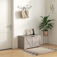 thumbnail image 2 of HOMCOM Coffre de Rangement pour Salon, Boîte en Bois, 31,5 Po L, Gris, 2 of 10