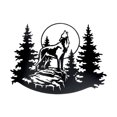 thumbnail image 1 of IH Casa Decor Metal Black Wall Decor Howling Wolf, 1 of 3