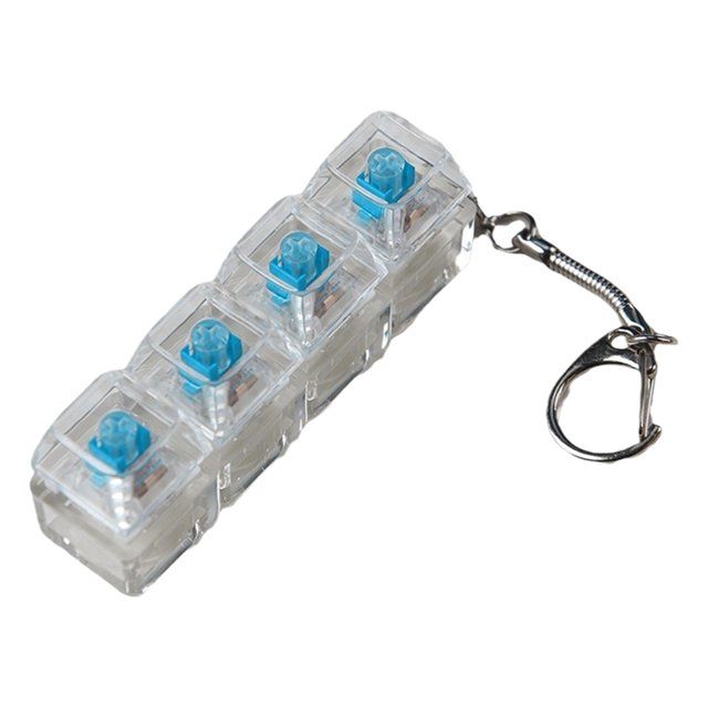 Keyboard Fidget Toy for Adults, Fidget Clicker Decompression Fidget Keychain Stress Relief Presents for Adult to Relief Stress Pass The Time, 1 Pcs, 3.0x0.78x1.0"(D)