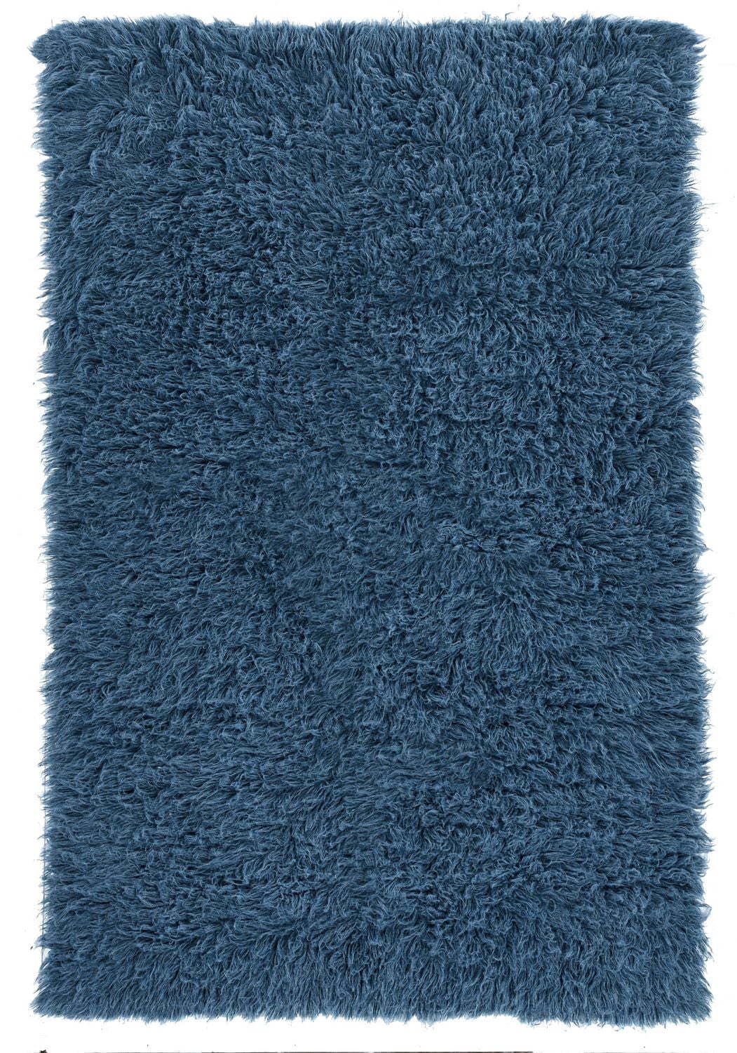 New Flokati 1400gr 8' x 10' Area Rug, Denim Blue