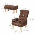 thumbnail image 2 of Gymax Adjustable Sofa Chair Sponge Filled Lounge Armchair With Footstool Ottoman Armrest Brown, 2 of 10