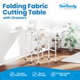 thumbnail image 2 of Sew Ready Table Pliante pour Couture avec Tiroirs de Rangement et Roues, Blanc, 2 of 10