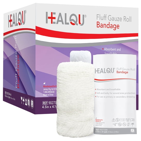 Kerlix Gauze Bandage Rolls - 4 1/2 in x 4.1 Yds, 6 Ply, 24 Single Sterile Pocuhes - Ultra Absorbent, Latex Free, Hospital Grade Cotton Fluff Bandage Wrap Krinkle Style -