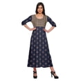 thumbnail image 1 of Moomaya Kurtis Imprimés Ligne A pour Femmes Kurta à Manches 3/4 Tunique d'Été, 1 of 5