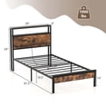 thumbnail image 4 of Costway Twin Bed Frame with Storage Headboard Charging Station 18W USB C Port Rustic Brown, 4 of 10