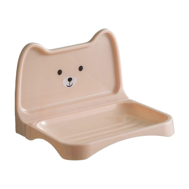 Lovely Small Bear Soap Box Wall Mounted Toilet Soap Rack No Water Accumulation and Drainage Soap Box Detachable Structure