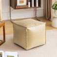 thumbnail image 4 of Housse de Pouf en Faux Cuir Non Rembourrée Repose-Pieds de Rangement pour Usage Intérieur Extérieur, 4 of 7