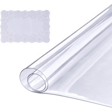 Protecteur de Table Transparent 36" x 72" Nappe en Plastique PVC de 1,5 mm d'Épaisseur Protecteur de Bureau pour Bureau Table Basse Table de Salle à Manger