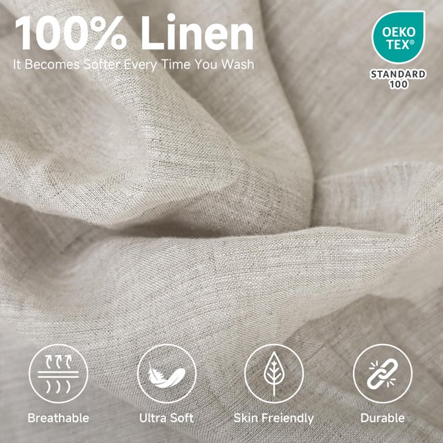 Simple&Opulence Drap-Housse 100 % Lin Lit Simple (1 Pi