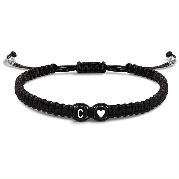 Chmadoxn Tools&Home Improvement 26 English Letter Bracelet Hand Woven Bracelet And White Heart Letter Woven Bracelet Bracelet Bracelet