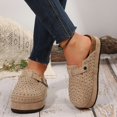 thumbnail image 3 of Dakaela Women's Suede Clogs Cork Footbed Sandals Comfort Platform Mules Rhinestone Slip on Slippers, 3 of 7