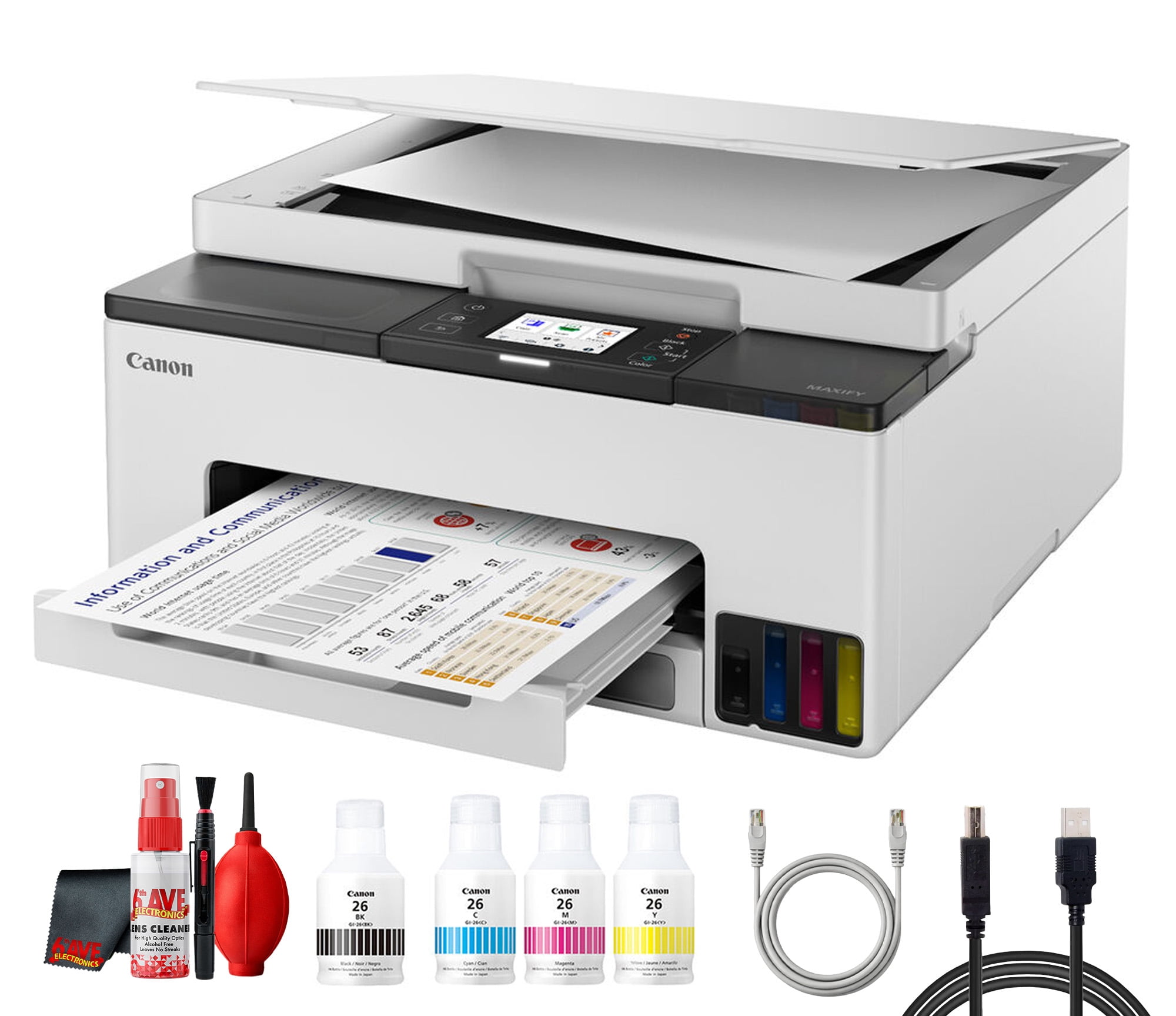 Canon MAXIFY GX1020 MegaTank Wireless Color Printer Bundle