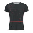 thumbnail image 4 of Ketyyh-chn99 Chemises pour Hommes Couleur Unie T-Shirt à Manches Courtes Chandail Col Rond Coupe Décontractée T-Shirt Rouge Melon D\'eau,L, 4 of 5