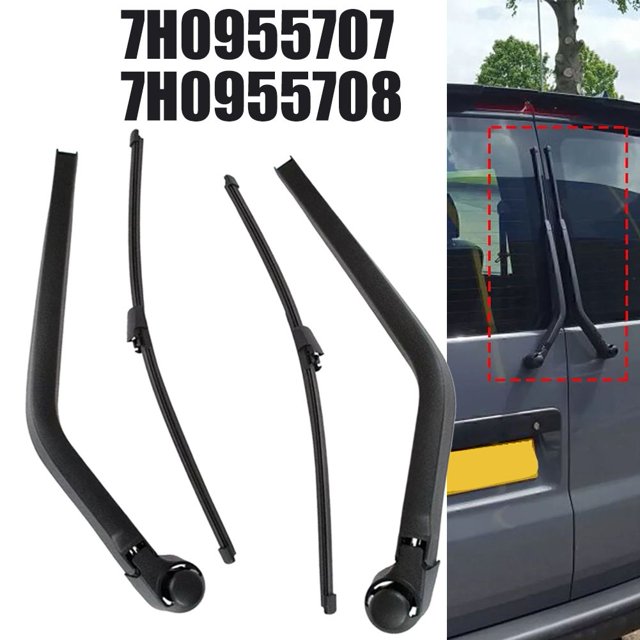 Pair Rear Wiper Assembly For T5 2004-2009 For T 6 2015+ 7H0955707 7H0955708 ABS Black High-Quality Material Windscreen Wipers