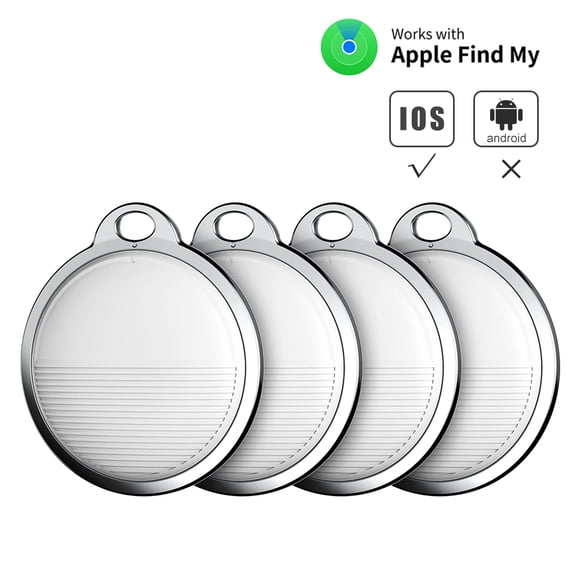 Docooler Tracker Smart Tag GPS Locator Tracking Device, Item Finder for Keys, Wallet, Luggage, Pets,Works with Find My Smart Tracker Locator,4 Pack, White