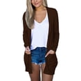 thumbnail image 1 of Cardigan à Manches Longues pour Femmes Cardigan Long Femmes Automne Ouvert Cardigan Court Chandails pour Femmes Cardigan avec Poches Cardigan Long Décontracté Cardigan Léger, 1 of 8