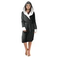 thumbnail image 4 of Kcodviy Women Winter Plush Lengthened Polyester Jackets for Women Shawl Bathrobe Home Clothes Light Weight Fleece Jacket for Women Long Sleeved Robe Coat, 4 of 6