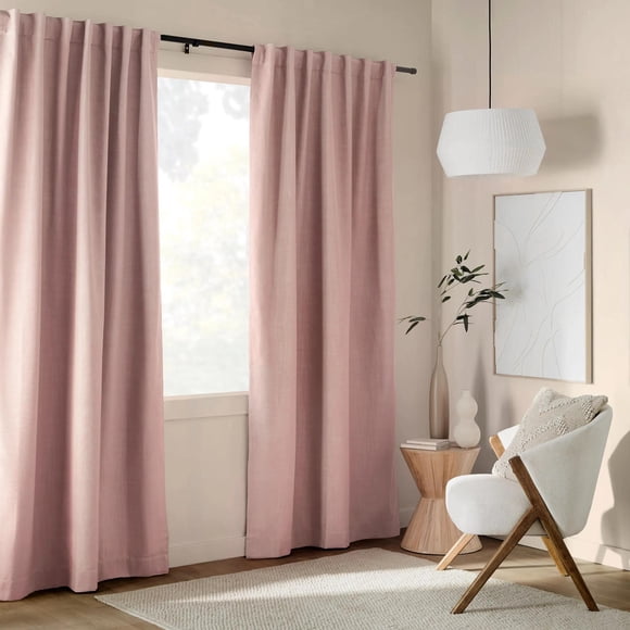 Bouclair Pink Taha Rod Pocket Back Tab Blackout Curtain 54x96 in (137x244 cm)