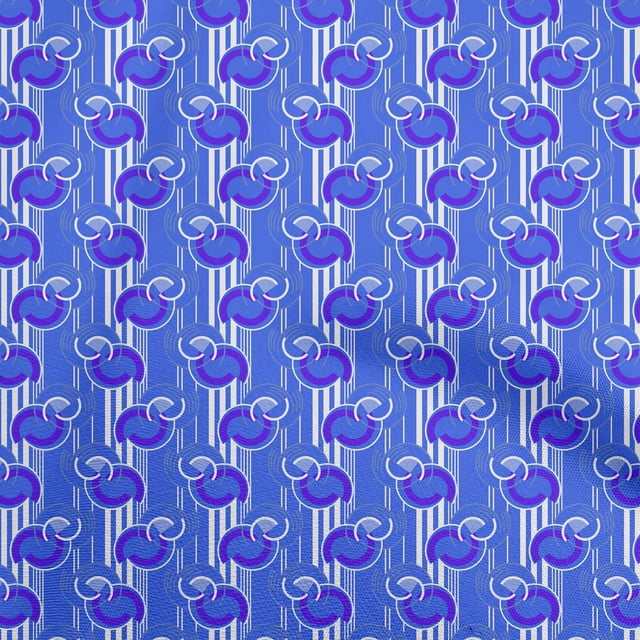 oneOone Rayon Blue Fabric Geometrical Craft Projects Decor Fabric Printed By The Yard 56 Inch Wide