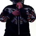 thumbnail image 4 of Y2k Skeleton Full Zip Up Hoodies Women Men Rhinestone Skull Graphic Print Sweatshirt Gothic Oversized Jackets, 4 of 8
