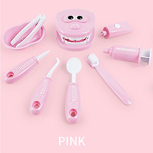 Agiferg 9Pcs/set Kids Pretend Play Toy Dentist Check Teeth Model For Doctors Role Play