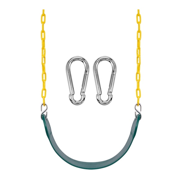 Sorbus Heavy Duty Green Swing Seat w/ 66" Chain & Hooks – Outdoor Playground Accessory 250lb
