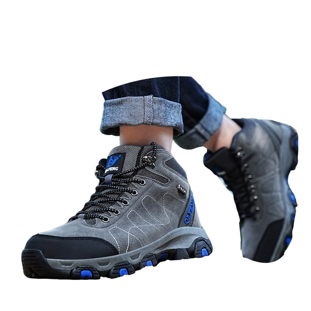 Dakaela Mens Womens Winter Hiking Boots Waterproof Warm Snow Booties Non Slip Motorcycle Combat Boot