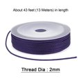 thumbnail image 2 of Unique Bargains Twisted Nylon Twine Thread Beading Cord 2mm 13M/43 Feet Extra Strong Braided Nylon String, Dark Purple, 2 of 6