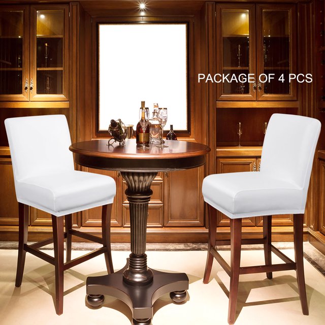 PiccoCasa Waterproof Bar Stool Covers for Counter Height Side Chair Covers White 4