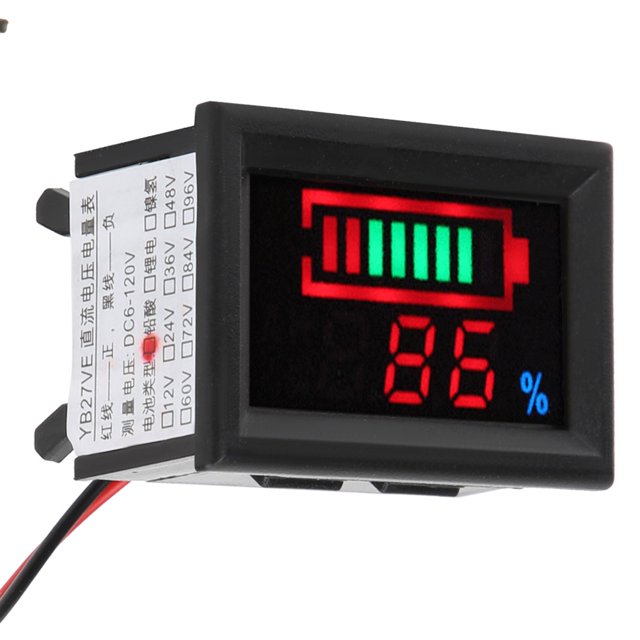 Battery Capacity Meter,YB27VE Electric Car Digital Battery Capacity Indicator Battery Voltage Meter Achieve More