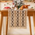 thumbnail image 3 of Christmas Boho Macrame Table Runner, Linen Woven Christmas Decorations Table Runners 72 Inches Long, Xmas Decor Indoor Outdoor Farmhouse Home Kitchen Dining Party Decor Christmas Runner, 3 of 5