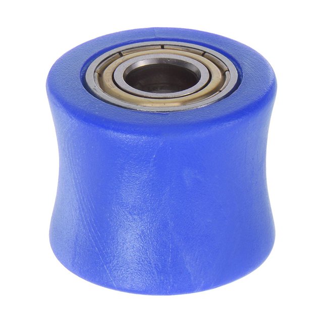 Unique Bargains 10mm Chain Roller Pulley Tensioner Wheel Guide Concave Type for Bike Sliding Door Blue
