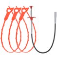 thumbnail image 1 of Unique Bargains Outil de Débouchage de Drain 0.6m en Acier Inoxydable & 3 Pcs PP Rouge, 1 of 4