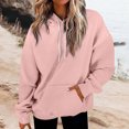 thumbnail image 2 of Timegard Hoodies for Women Drawstring Long Sleeve Sweatshirts Pullover Fall Winter Solid Color Tops, 2 of 5