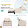 thumbnail image 3 of AECOJOY Fauteuil-Lit Convertible 3-en-1 de 31,5 Pouces et Canapé-Lit Futon avec Dossier Réglable et 2 Oreillers - Beige, 3 of 8
