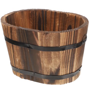Wood Planter Craft Household Decorative Artificial Flower Pot Succulent Plant Pot Container