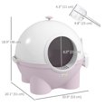 thumbnail image 3 of PawHut Grande Litière pour Chat, Bac à Litière pour Chat Fermé avec Couvercle, Rose, 3 of 10