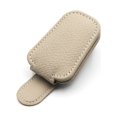 thumbnail image 1 of Becaristey Leather Car Glasses Clip Universal Auto Sun Shadow Storage Case Automotive Interior Ticket Key Holder Beige 1Set, 1 of 6