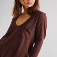 thumbnail image 4 of Women‘s Causal T-Shirt V Neck Long Sleeve Loose Fit Tops Solid Color Blouse Basic Tees, 4 of 5