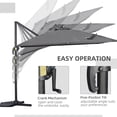 thumbnail image 4 of Outsunny Parasol de Patio Déporté avec Base, Manivelle, Rotation à 360°, 4 of 10