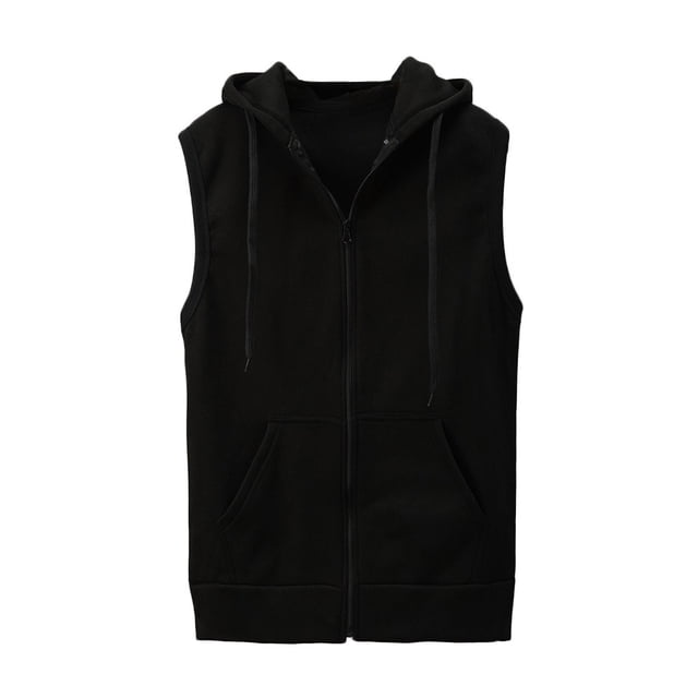 Qertyioot Mode Homme Gilet Sans Manches à Capuche Chemise