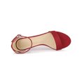 thumbnail image 4 of BLISSFUL STEP Sandales à Petits Talons pour Femmes à Brides, Bout Ouvert, Cheville, Rouges 9, 4 of 7