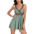 thumbnail image 1 of EGNMCR Bikini Set Women's Spring Fashion Plus Size Conservative Skirt Style Two-piece Swimsuit Suit, 1 of 7
